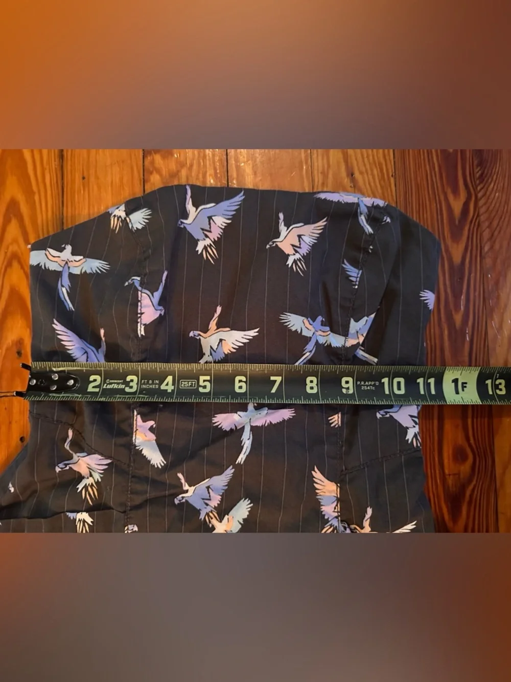 Free People Dress Mini Size 0 Strapless Crane Print Boho Festival Streetwear - Picture 7 of 16